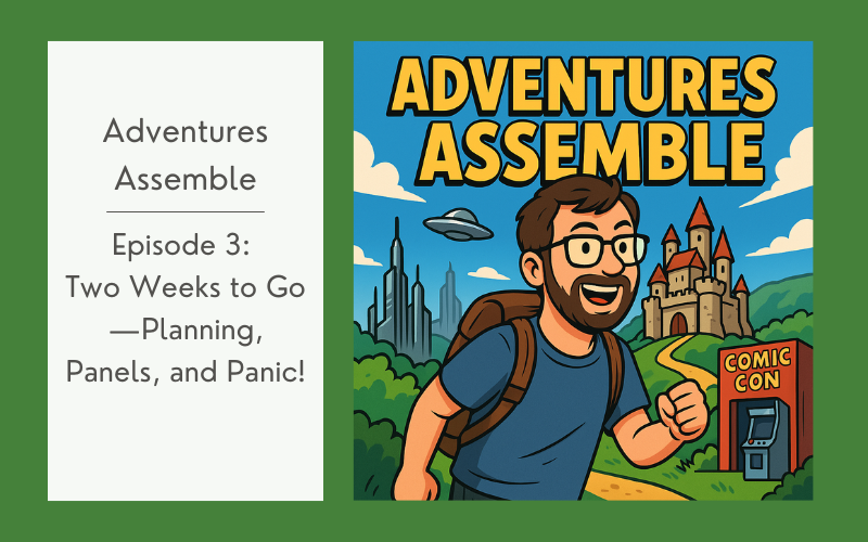Read more about the article Adventures Assemble Episode 3 – Adventures Assemble: Two Weeks to Go—Planning, Panels, and Panic!